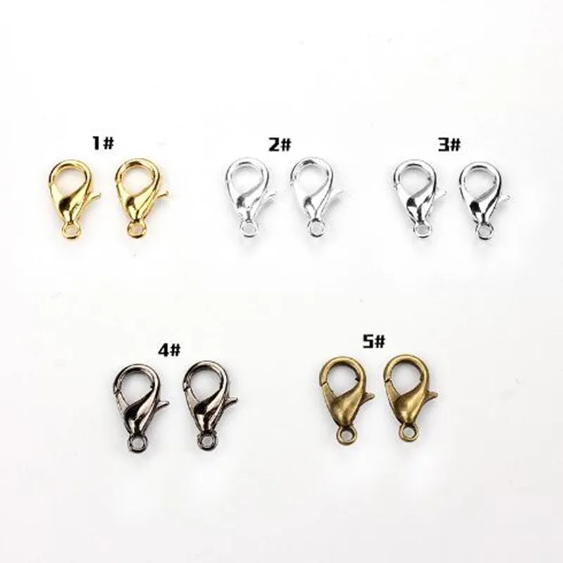 

20pcs/lot Jewelry Clasps Alloy bronze/gold/gunblack/Silvering/silver Lobster clasp IYD Charm Jewelry Accessories