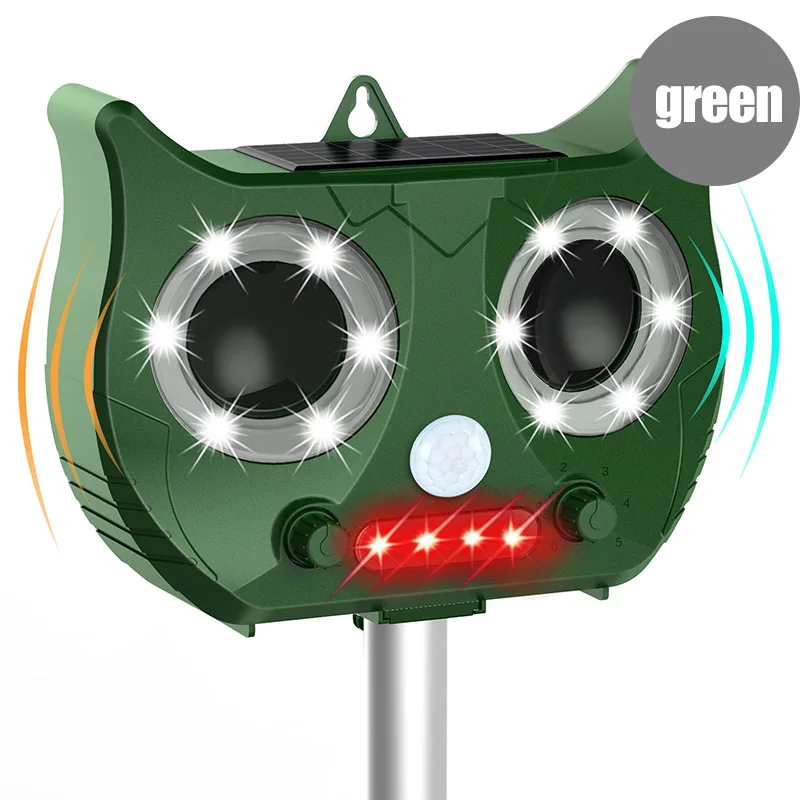 

Solar Ultrasonic Animal Repeller LED Flashing Light Waterproof for Farm Garden Lawn @LS