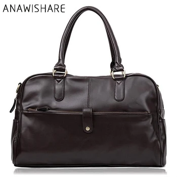 

ANAWISHARE Men Handbags Pu Leather Tote Bags Large Crossbody Bags Black Messenger Bags Business Travel Bags Me63