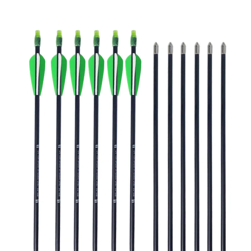 Crianças de Tiro com Arco Prática de Treinamento para Recurvo Flecha de Fibra de Vidro Flecha Espinha Arco 6 Pcs 300 5 Esporte e Lazer