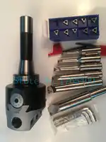 New R8 7/16 arbor F1 -18 75mm boring head and shank 18mm 6pcs boring bar and 10pcs carbide inserts