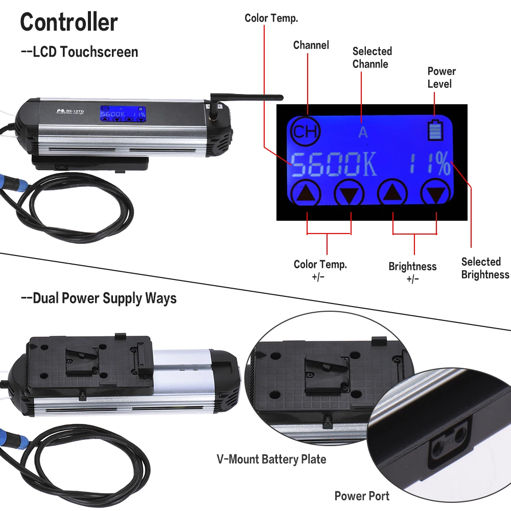 Falcon Eyes LED Flexible Panel RX-12TD Video light 50W CRI95 3000K-5600K Adjust (3)