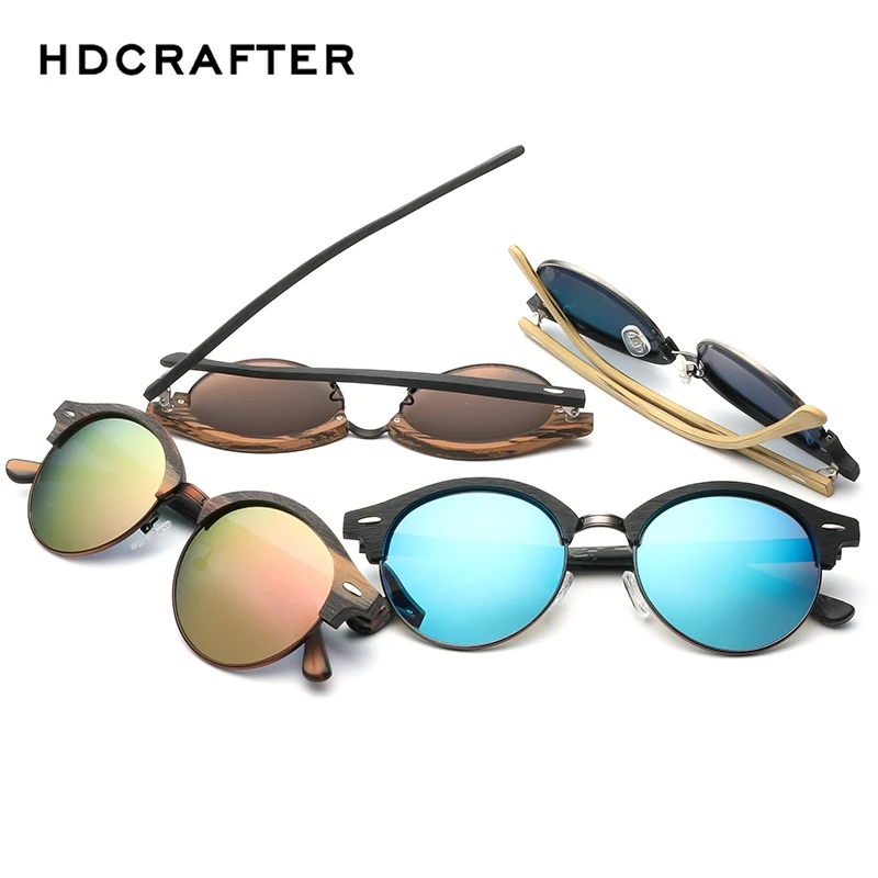 HDCRAFTER брендовые Дизайнерские деревянные солнцезащитные очки мужские