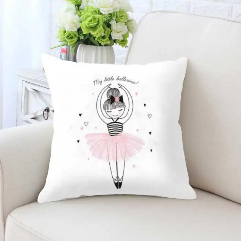 

Home Nordic Style Kids Decoration Pink Pillow Kawaii Cartoon Animal Deer Bear Rabbit Simple Illustration Unicorn Baby Cushion