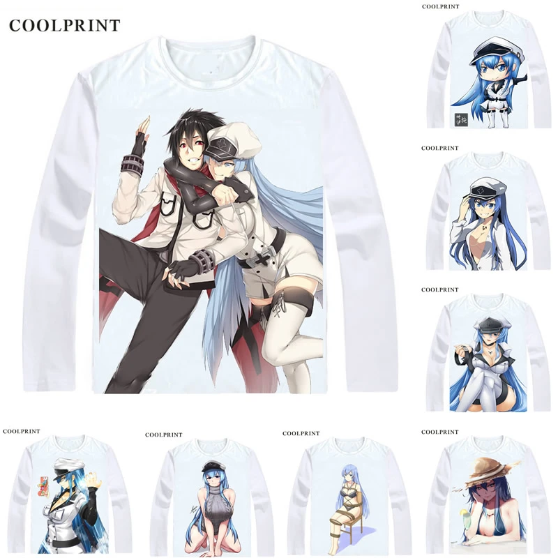 Akame Ga Kill! ¡Akame ga Kiru! de Manga larga, camisa de Anime, Slashes, Jaegers, Kurome, esdé, Esdeath, Esudesu, Cosplay|Camisetas| - AliExpress