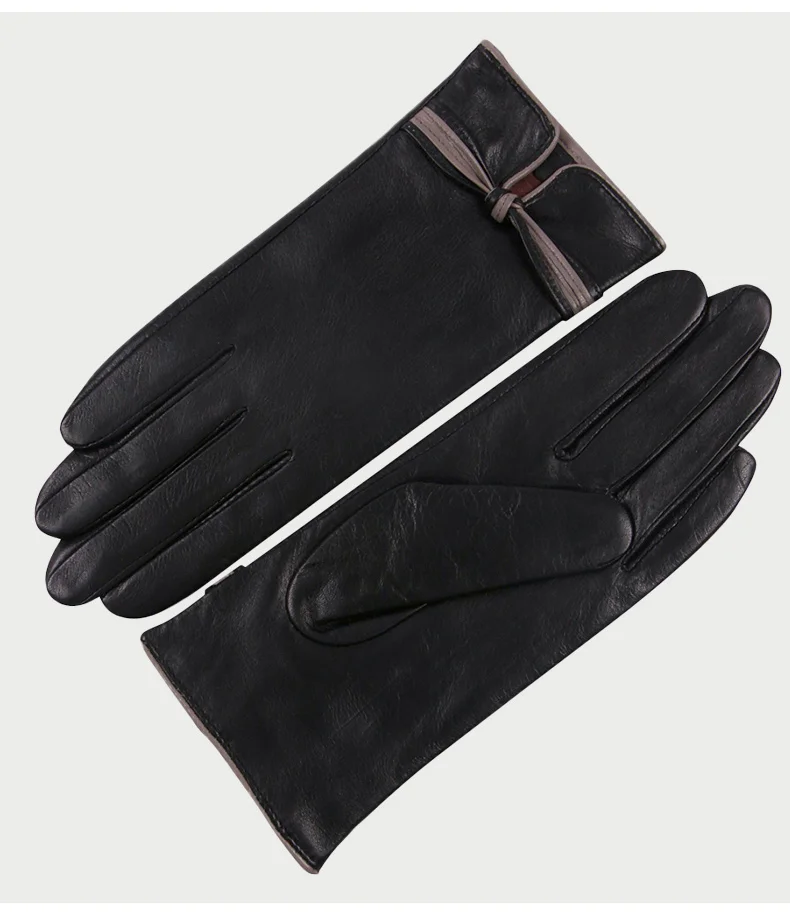Кожаные перчатки женские Осень Зима сохраняет тепло плюс бархат утолщаются сенсорный экран овчины Натуральная кожа женские перчатки L18011NC-9