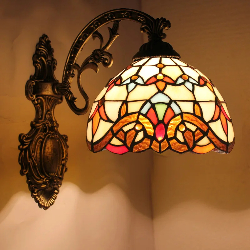 Fumat, витражное стекло Настенные светильники лампа в стиле барокко светильники бра для декоративные часы передняя лампа прикроватная вешалка огни