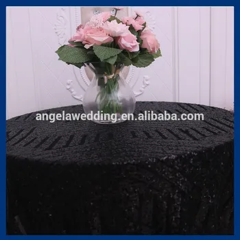 

SQ027A New 2017 Hot sale Sequence metallic black sequin table cloth