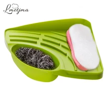 LMETJMA Kitchen Sink Corner Storage Rack Sponge Holder Cleaning Brush Holder Bathroom Soap Cleaning Ball Holder KC0325-6