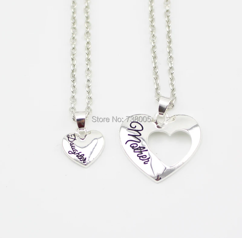 Ожерелье с кулоном Мама и дочь вырезами 2 шт. 1 Набор|fashion necklace|necklace fashionnecklace wholesale |
