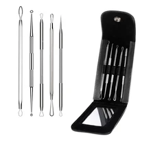 Угревая сыпь Для Удаления Лица Иглы высокого качества из нержавеющей стали набор для удаления черных головок с чехлом и зеркалом инструмент для красоты