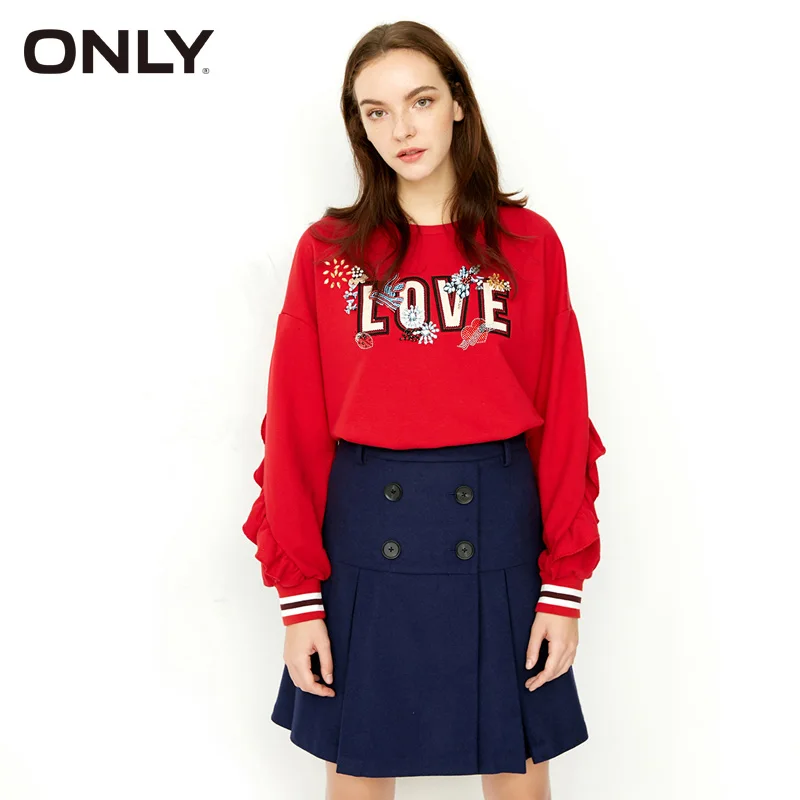 

ONLY Brand 2019 New Women Skirt Winter Wool Skirt High Waist Skirt Blue Midi Dress |117416504