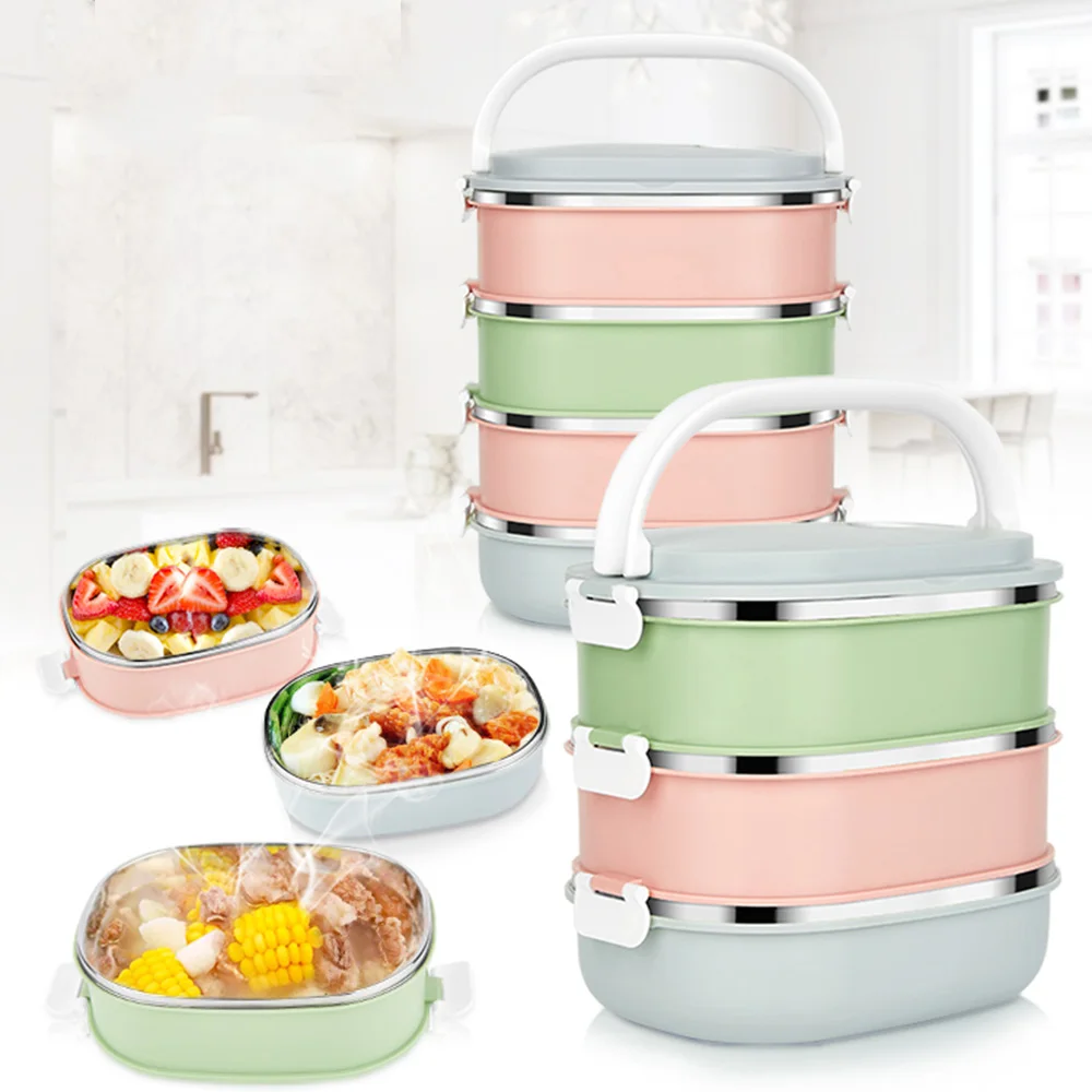

Multi-layer 304 stainless steel food storage container school student children portable vacuum flask lunch box lunch box