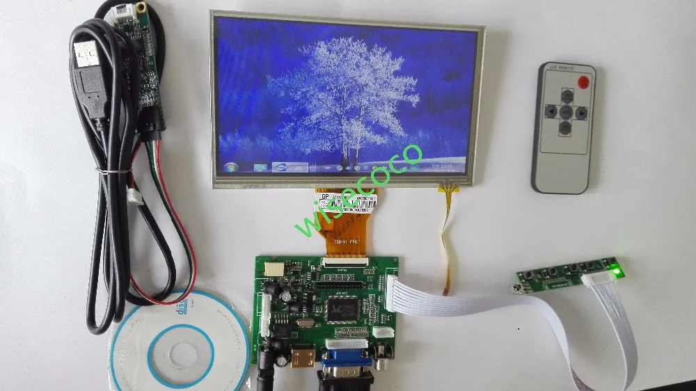 7 inch for Raspberry Pi LCD Display Screen TFT Monitor AT070TN90 with Touch Screen HDMI VGA Input Driver Board Controller