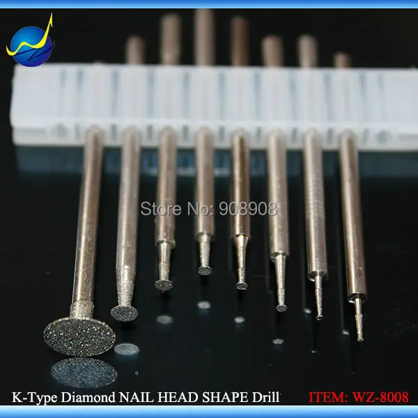 

16 Pcs Thin T Head Diamond Mounted Point Grinding Solid Bit Drills Burrs 0.5mm to 8.0mm for Stone Mould Jewelry Metal Polishing