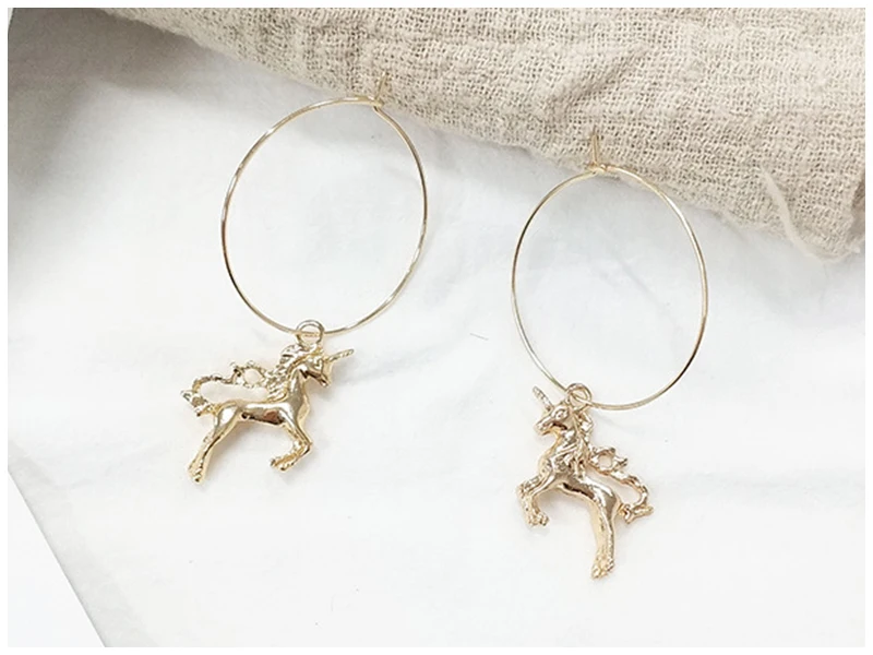 Unicorn Mermaid Rabbit Hoop Earrings  (11)