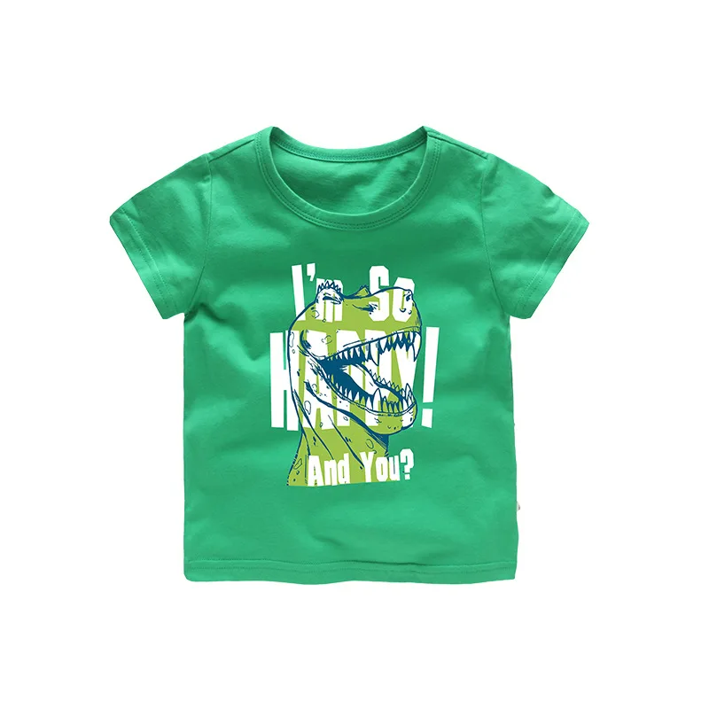 VIDMID/От 2 до 6 лет Одежда для мальчиков летние детские рубашки для маленьких мальчиков Базовая футболка с рисунком динозавра и надписью футболки 4018, 31