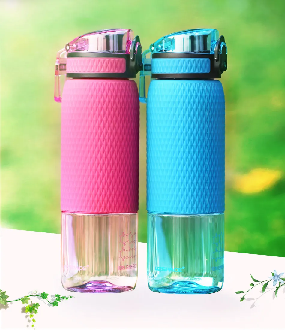 UZSPACE 500ml Tritan Sports Water Bottles Creative Portable buckle Lemon fruit tea Filter Shaker Drink Bottle For Water BPA Free500ML_01