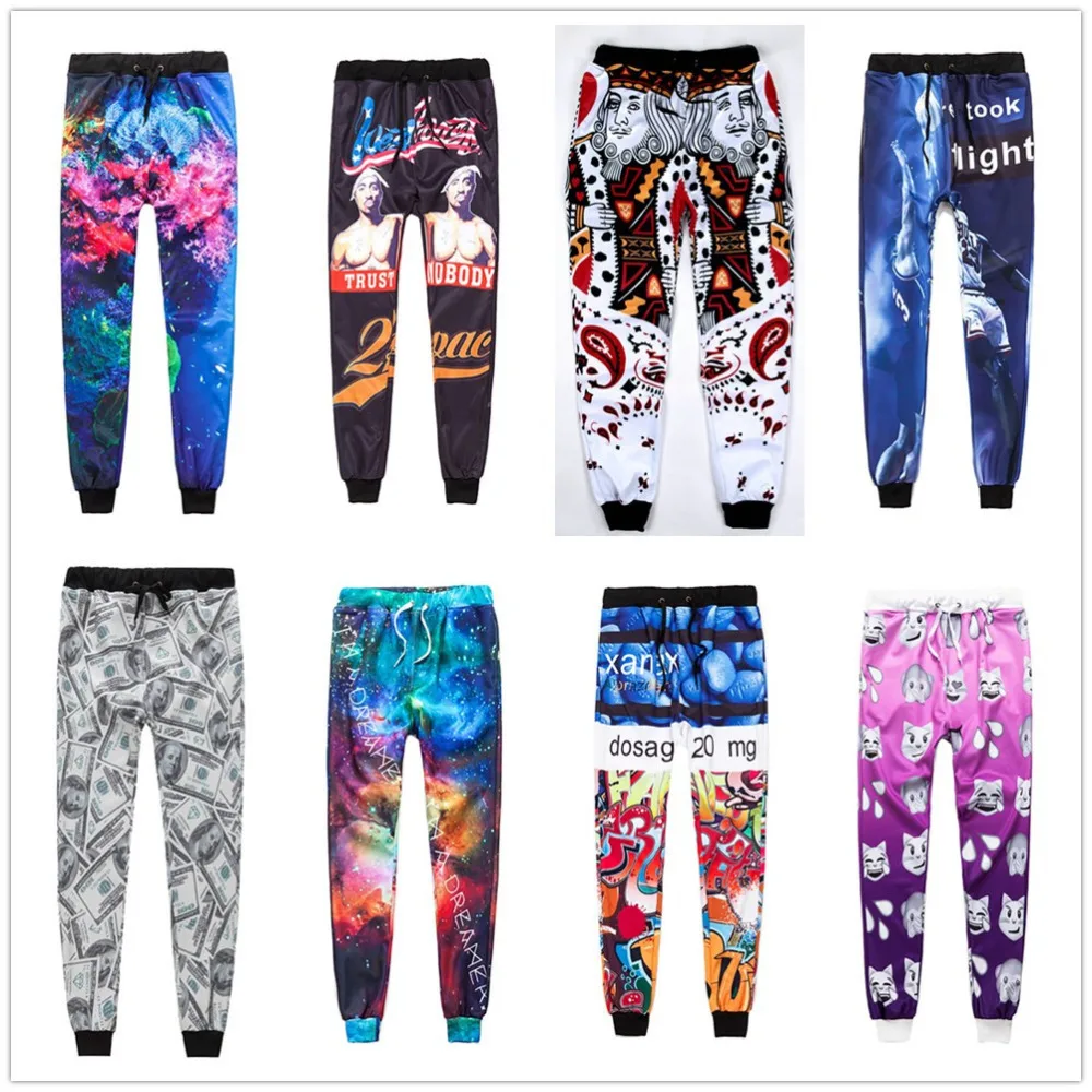 2016 New Emoji Joggers pants cartoon 3D 