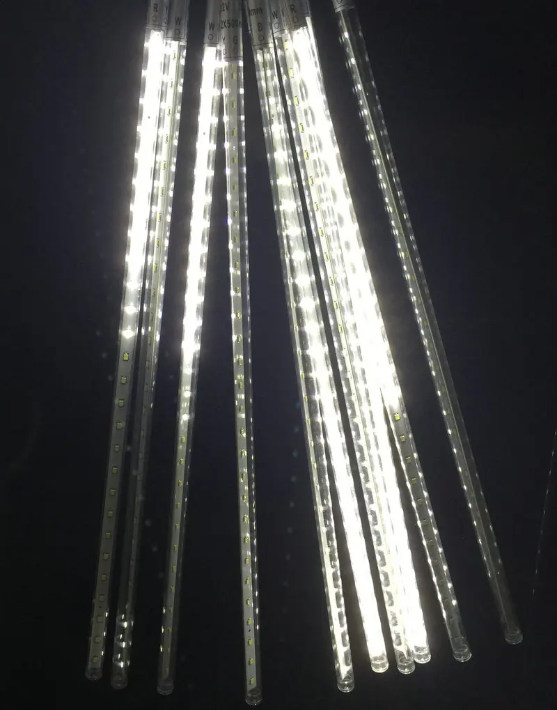 

10 трубок 50 см 2835SMD 520 светодиодов метеоритный дождь светильник трубка Вечеринка лампа каскадная Фея гирлянда f/Рождество Сад Свадьба