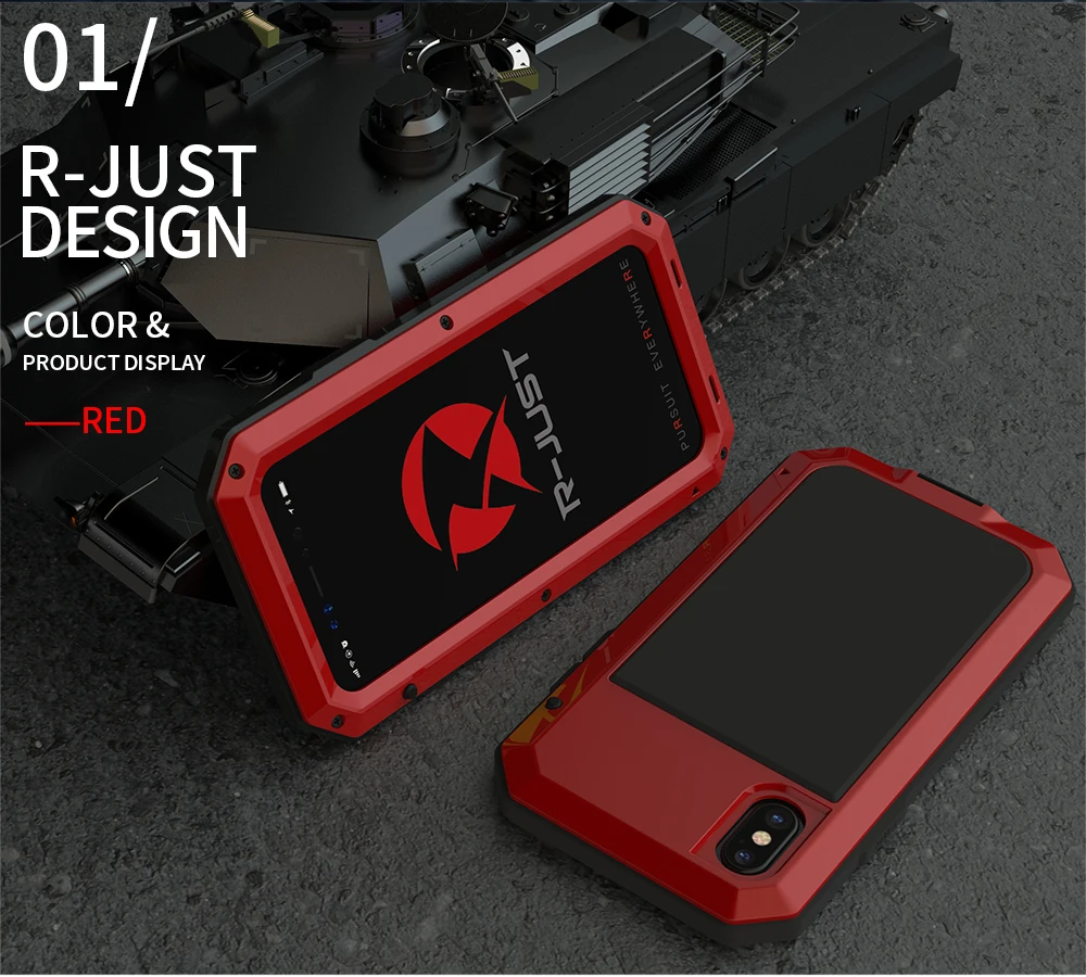 Outdoor Heavy Duty Doom Armor Shockproof Metal Case For iPhone XS MAX XR X 7 8 6 6S Plus 5 SE 5S 4 4S Dustproof Protection Cover