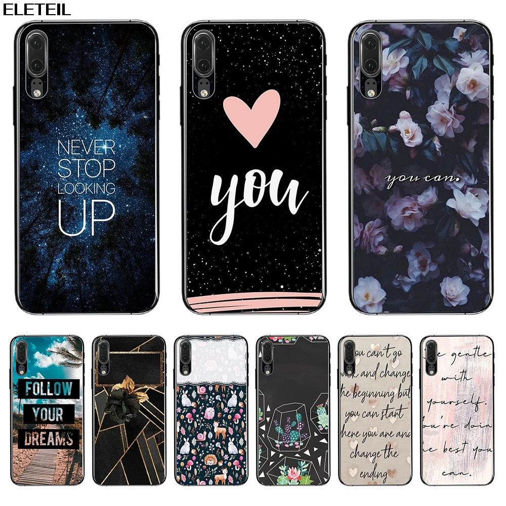 

City hero Silicone Case For Huawei p10 20 lite and pro series Phone Case Soft City English Letter Case Cover Funda A35