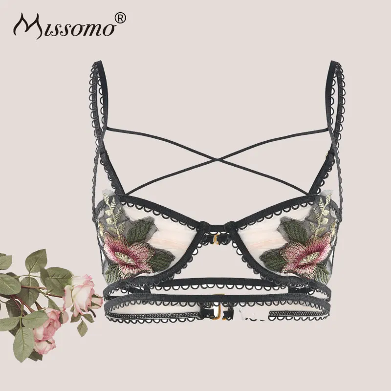 Missomo цветочный кружевной бюстгальтер для женщин сексуальный VS BH Bralet Modis пуш ап