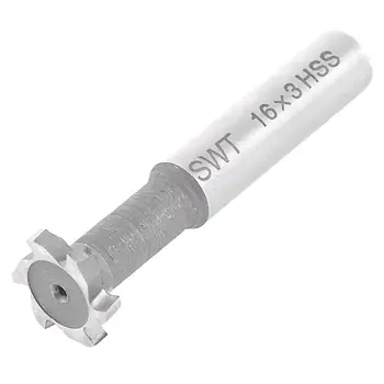 

MYLB-HSS 6 Flutes T Slot Cutter End Milling Cutter Tool 16x3mm Gray + Silver