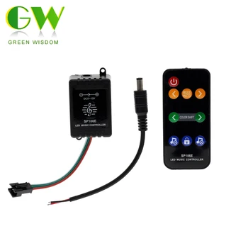 

SP106E 9Keys LED Music Controller DC5V-12V WS2811 /WS2812B /6812 /1903/6803 Magic LED Tape Digital Strip Colorful Music Control