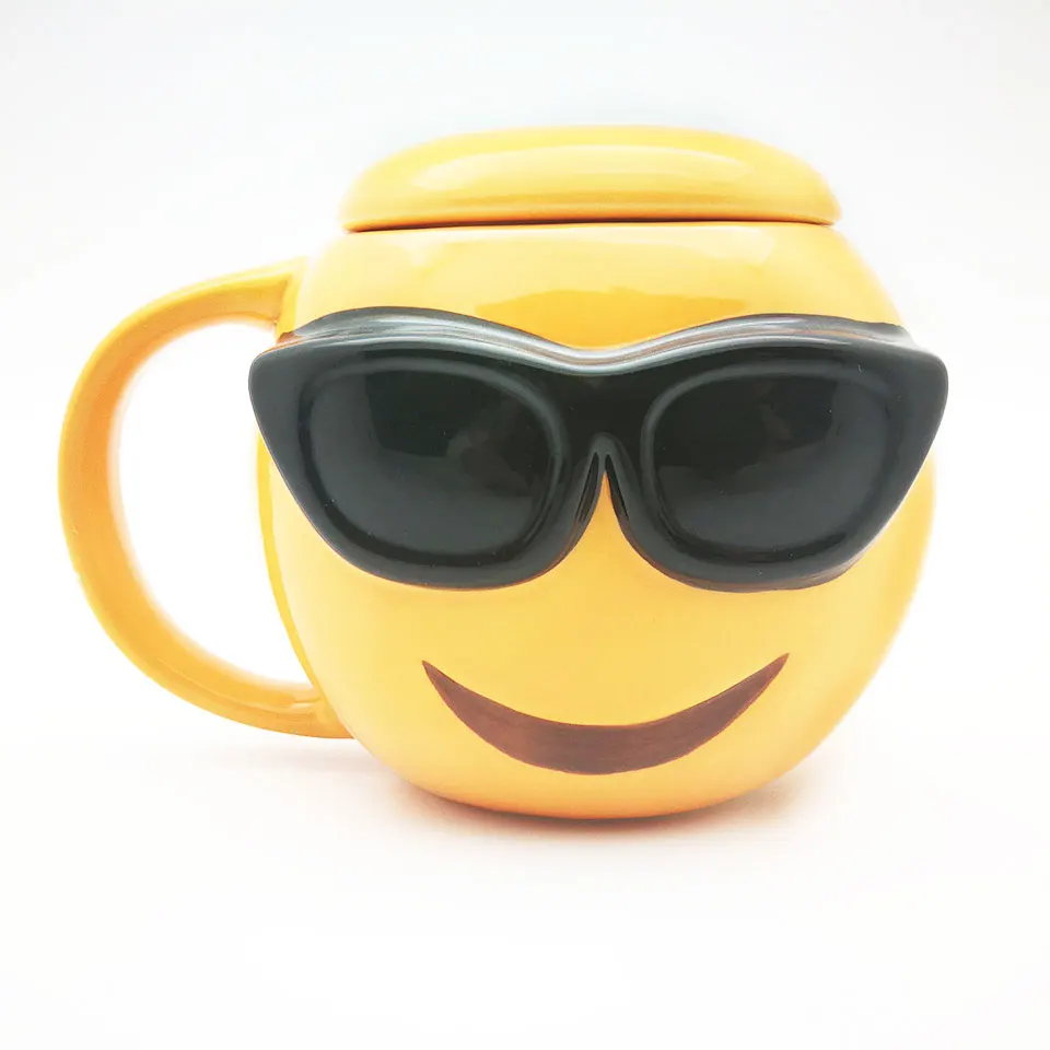 Креативная керамическая кружка с крышкой, кофейная кружка для путешествий, чайные чашки и кружки, керамическая фарфоровая кружка с милым выражением/Утренняя/чайная/молочная кружка для детей - Цвет: Coffee Mug  A292