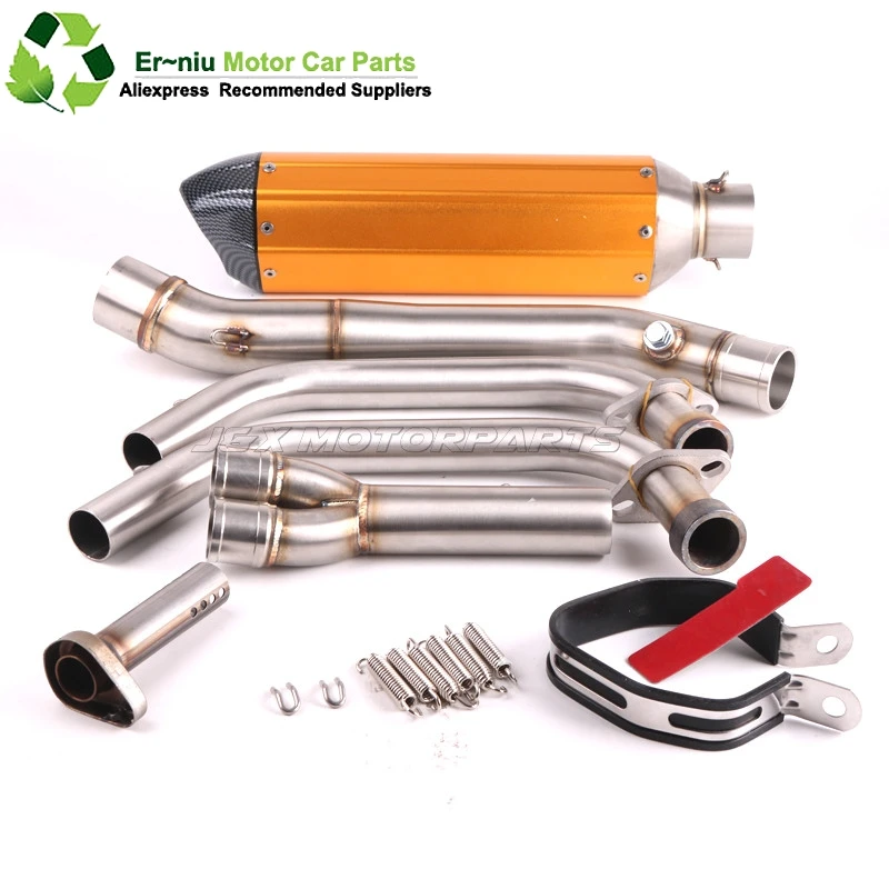 

MT-03 MT03 R25 R3 motorcycle exhaust muffler Full system contact middle pipe + exhaust FOR Yamaha R25 R3 2014-2016 slip-on