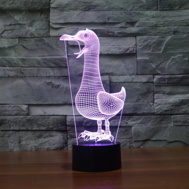 

Acrylic Light Illuminated Desk Lamp Night Light Amazing LED 3D bird Illusion, Touch and Remote.