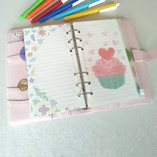 A5A6 цветок цвет 6 отверстий свободные лист блокнот для внутренней основной линии сетки ручка заправки для планировщика школы офиса поставка