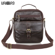 Винтажная мужская сумка-мессенджер из натуральной кожи, Повседневная маленькая Мужская сумка из натуральной коровьей кожи, мужская сумка через плечо