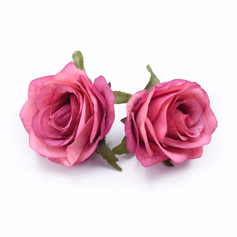 2 шт., свадебная шелковая головка розы, рождественские украшения для дома, свадебные аксессуары, распродажа, искусственные цветы на стену - Цвет: 4