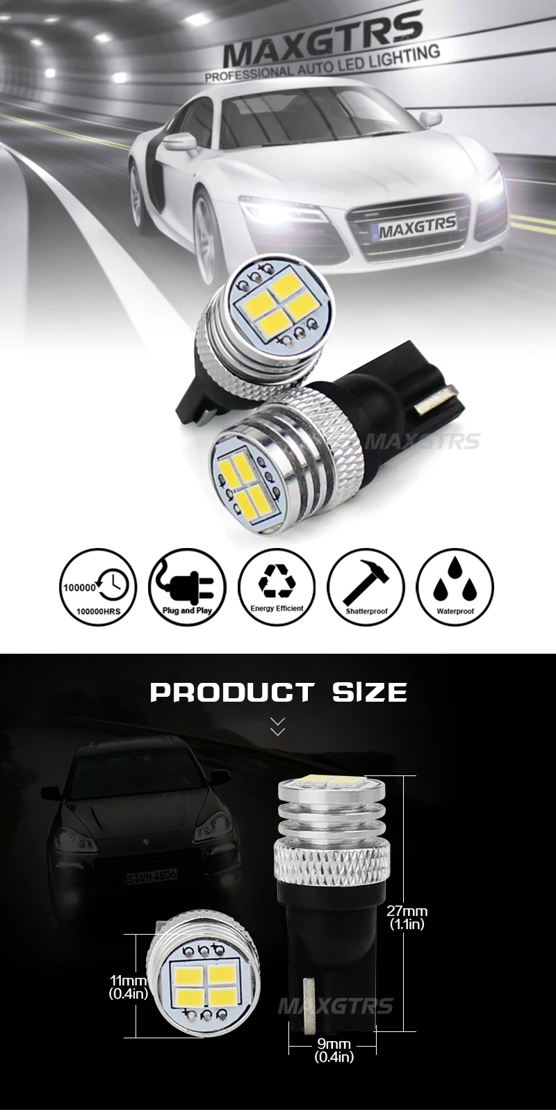 5x W5W T10 светодиодный лампы 4 светодиодный s 3020 SMD EMC CAN-BUS салона сигнальный светильник дневные ходовые огни 12V Белый супер яркий двери светильник Чемодан лампа