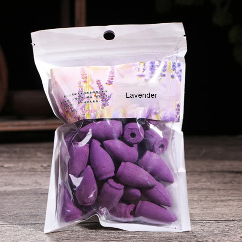 Lavender 45 шт. курильница для благовоний натуральный аромат конус из сандалового дерева Reflux благовония для чайного дома медитация конусы дым благовония дропшиппинг - Аромат: Lavender