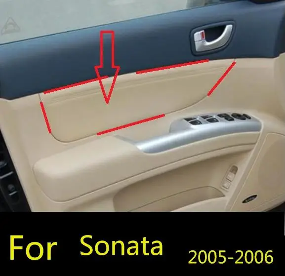 

4PCS Microfiber Front / Rear Door Panels Leather Cover Protective Trim For Hyundai Sonata 2005 2006 with Mount Fittings