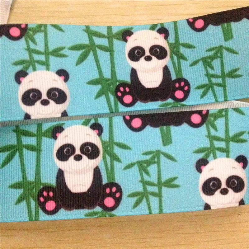 9 16 22 25 38 50 75 mm width animals panda Printed Grosgrain Ribbon or Satin Ribbon F061satin