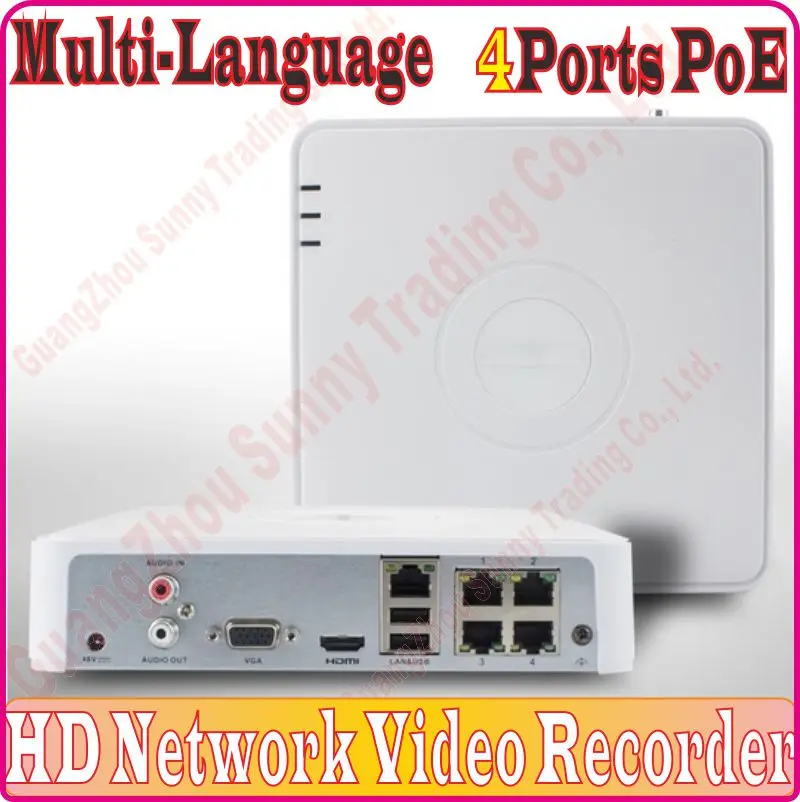 Сетевой видеорегистратор с 4 портами POE HD mini IP 1080P CCTV цифровой сетевой ds-7104ni-sn/p