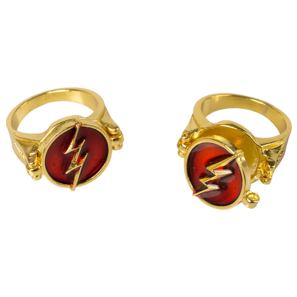 

DC Comics Justice League The Flash Rings Woman Man Superman Jewelry Flashman lighting Ring Gold Zinc alloy Ring