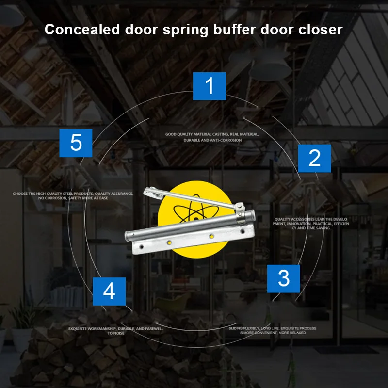 Автоматический Дверной доводчик из нержавеющей стали пружинный буфер прочный для домашнего офиса магазин лад-распродажа