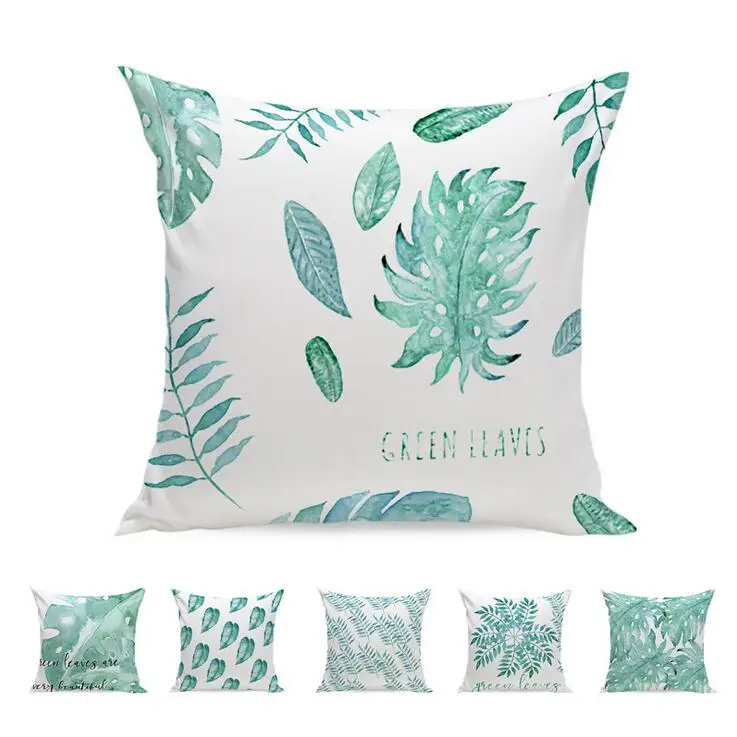 18 ''Площадь Зеленые Листья Хлопок Белье Декоративные Новый Наволочки Подушки