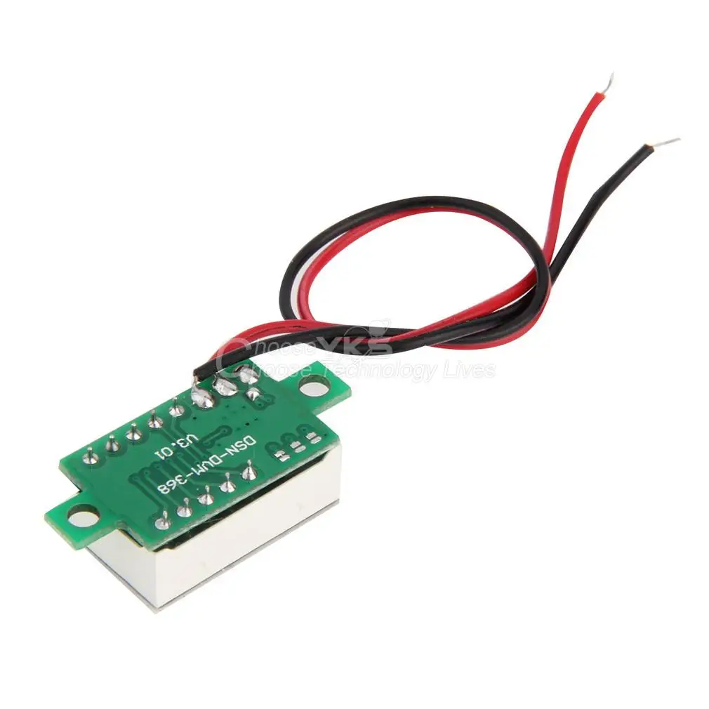 2PCS Mini LED Panel Voltage Meter 3-Digital Adjustment Voltmeter Green