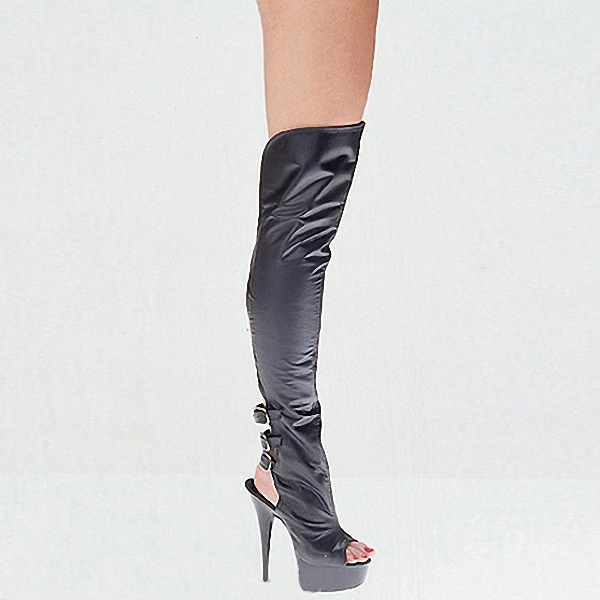 Sexy American leather pole dancing Over the Knee boots. High heel boots