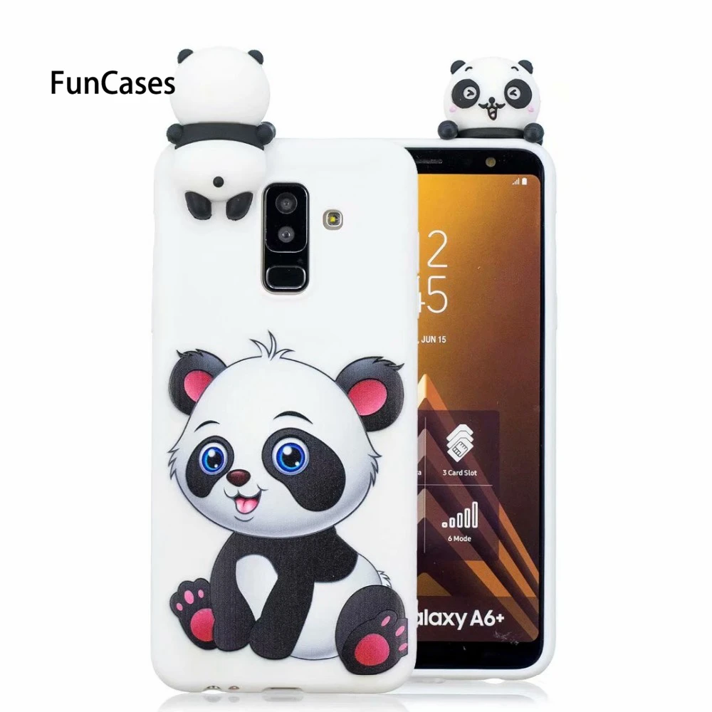 A6 2018 чехол для samsung Galaxy Plus 3D игрушки Панда Сова Мультфильм Мягкий ТПУ Fundas A 6 A6Plus