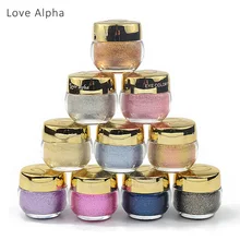 LOVE ALPHA 16 Colors Eye Shadow Professional Eyes Makeup Glitter Single Color Eyeshadow Gel Party Brand Cosmetics Flash Powder