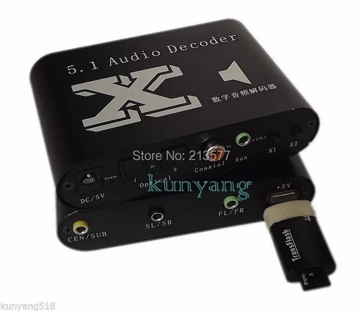 

1pcs/Lot USB Player,DTS/AC3 Dual-Optical to 5.1-Analog Audio Dolby Gear Sound Decoder SPDIF, Free shipping