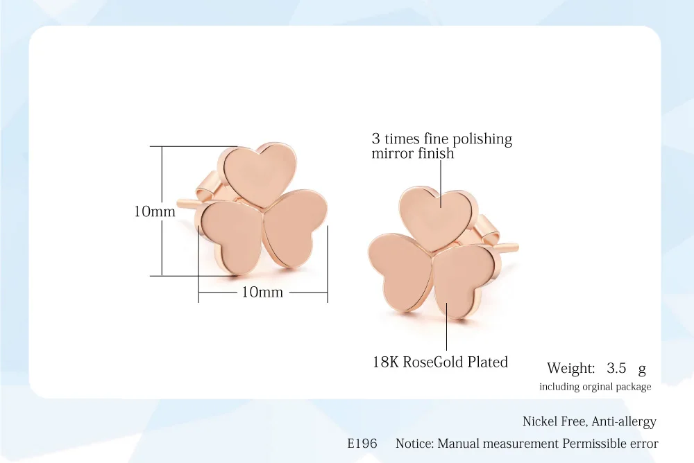 ZHOUYANG ZYE196, классические серьги-гвоздики в форме сердца и листьев розового золота, модные ювелирные изделия для девочек, подарок