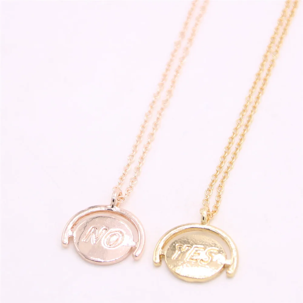 Letter ''YES'' and ''NO'' pendant necklace Letter pendant necklace